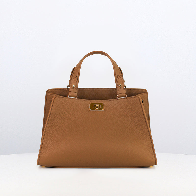 LEATHER HANDBAG TROCADERO CHESTNUT