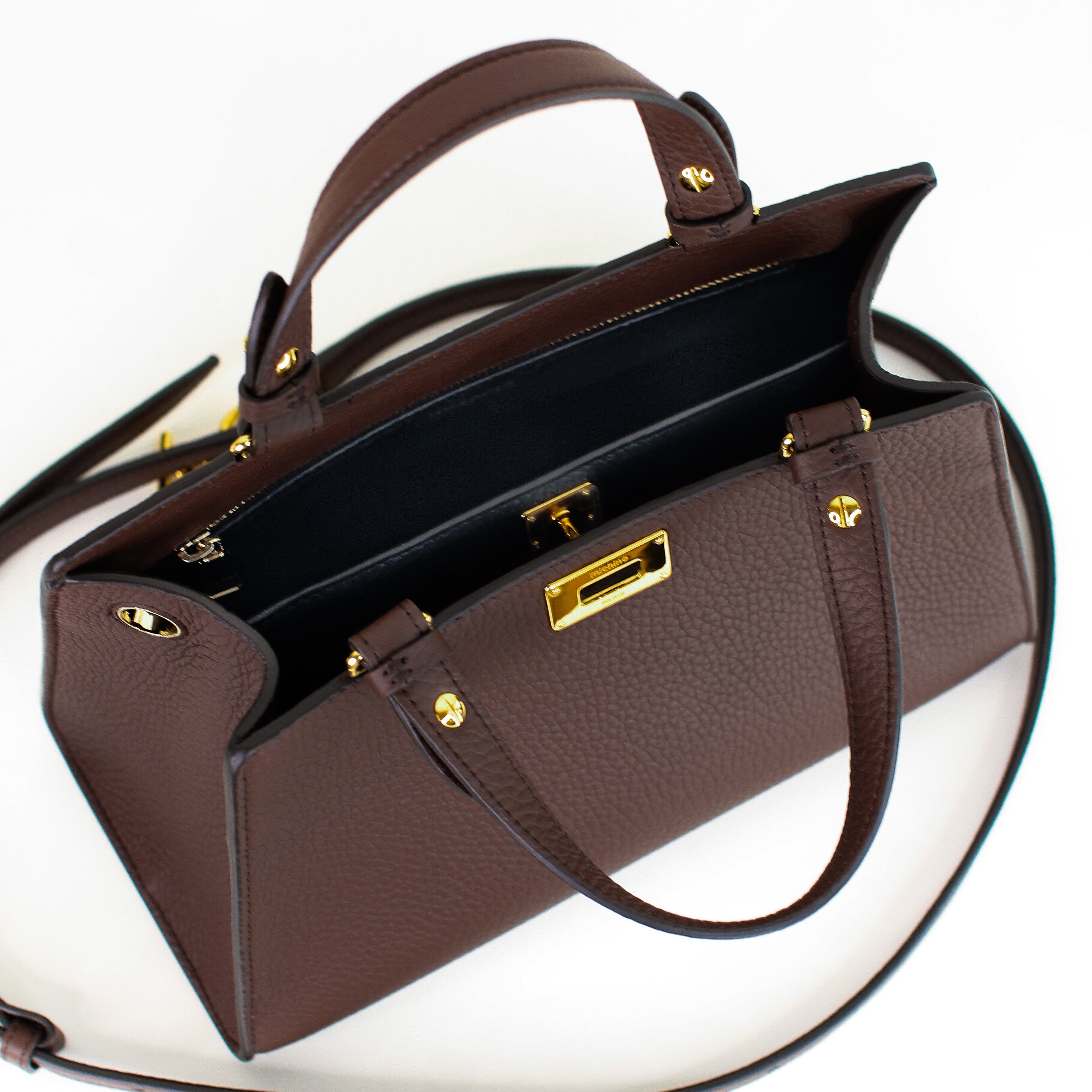 LEATHER HANDBAG TROCADERO PRUNE