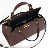 LEATHER HANDBAG TROCADERO PRUNE