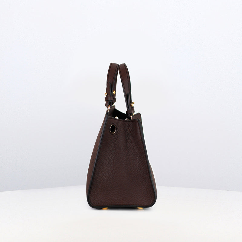 LEATHER HANDBAG TROCADERO PRUNE