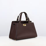 LEATHER HANDBAG TROCADERO PRUNE
