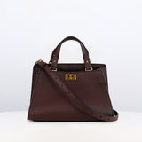LEATHER HANDBAG TROCADERO PRUNE