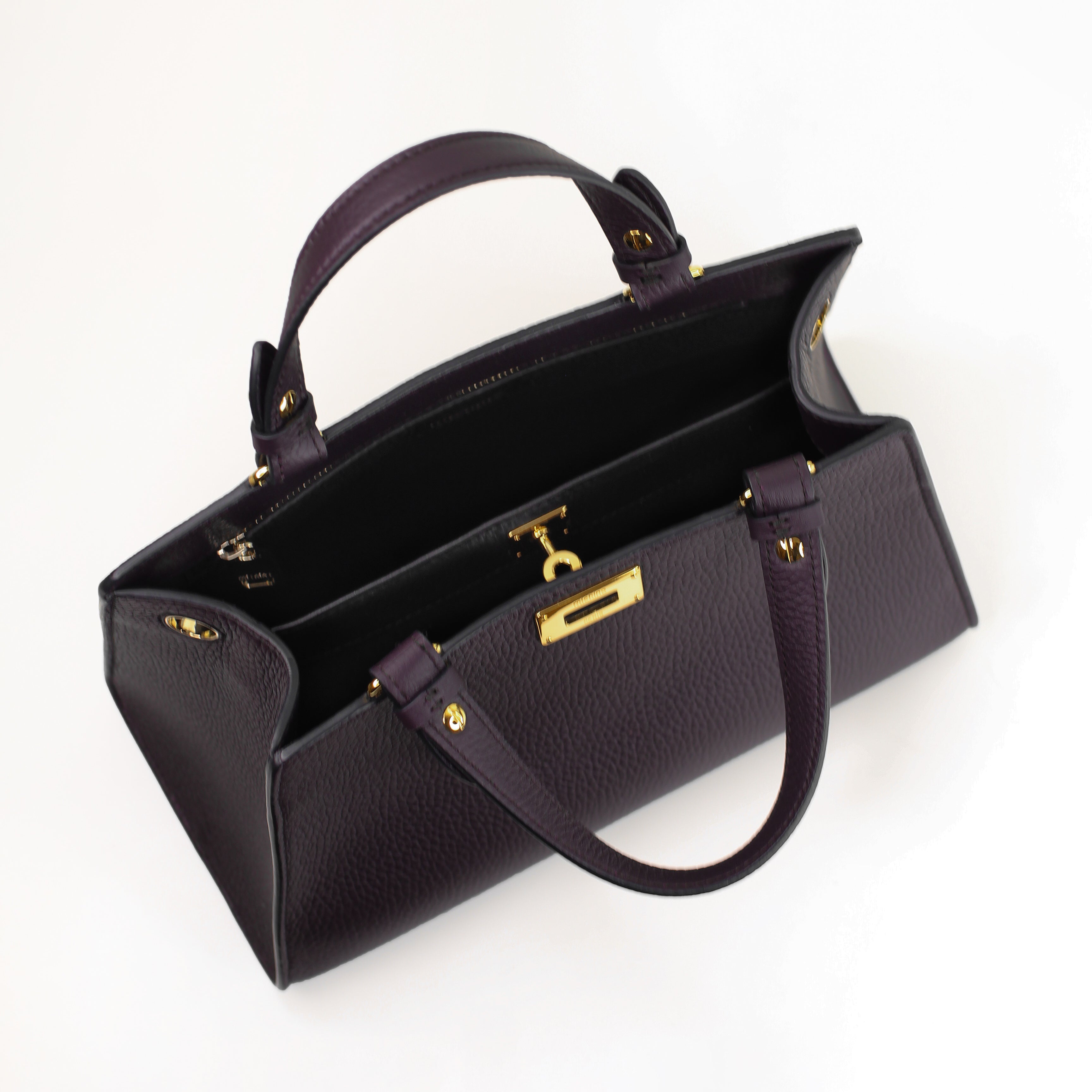 LEATHER HANDBAG TROCADERO RAISIN