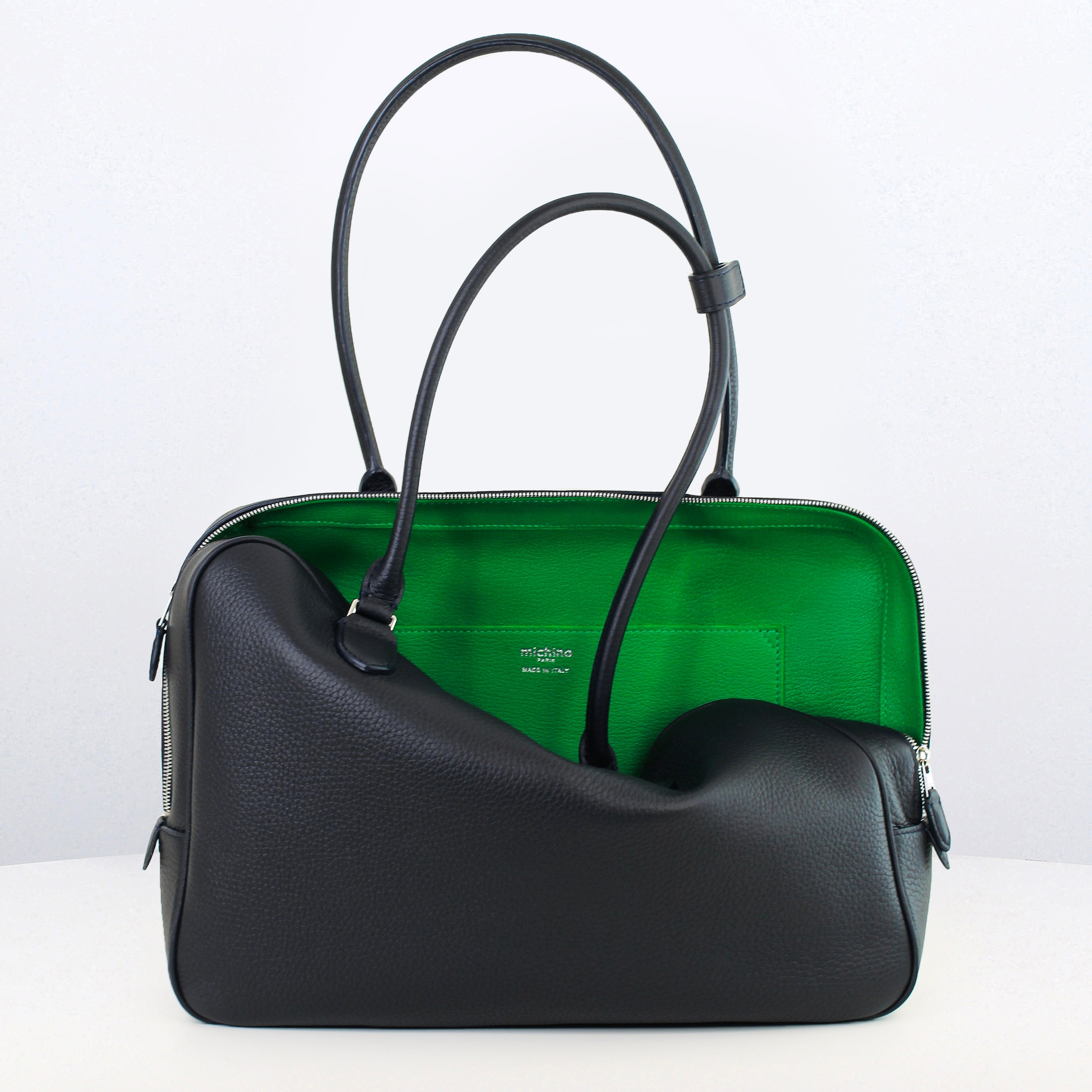 SAC À MAIN EN CUIR BOSTON TUILERIES MM ECLIPSE