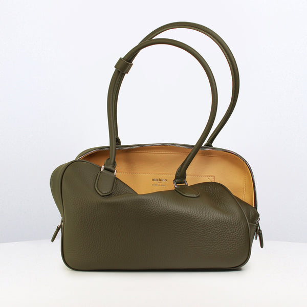 SAC À MAIN EN CUIR BOSTON TUILERIES PM KAKI