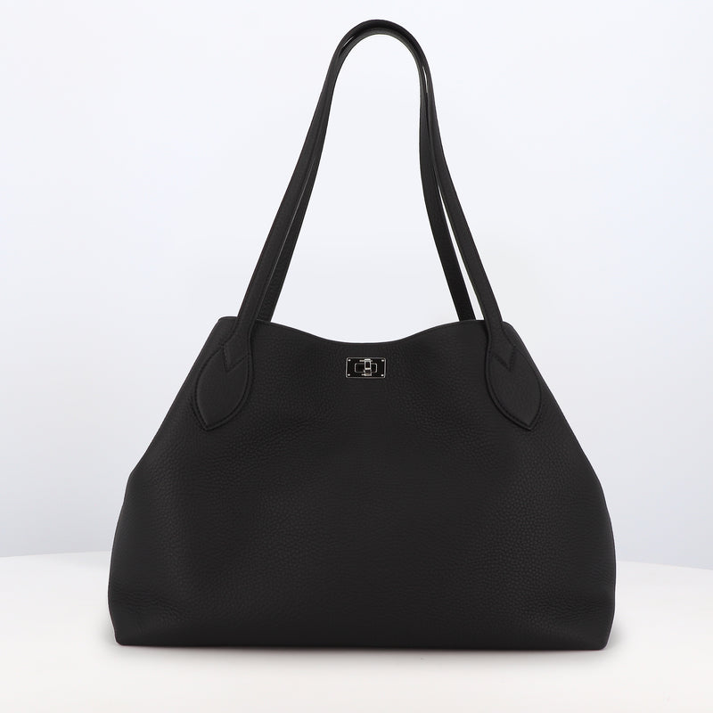 LEATHER TOTE BAG VENDOME BLACK
