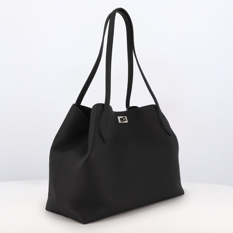 LEATHER TOTE BAG VENDOME BLACK