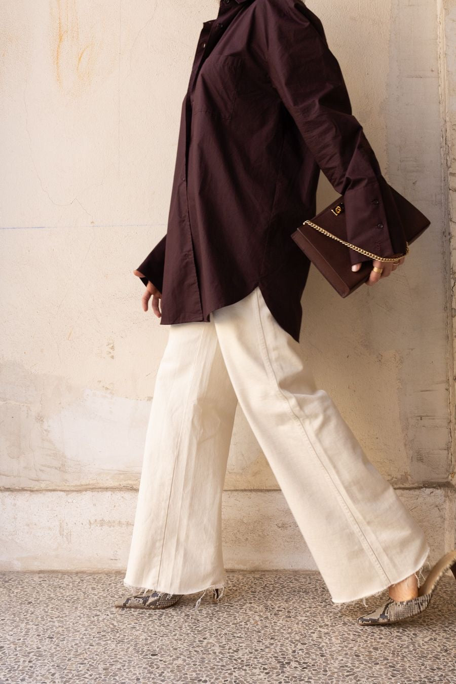 POCHETTE EN CUIR MONTAIGNE PRUNE