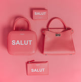pink leather goods