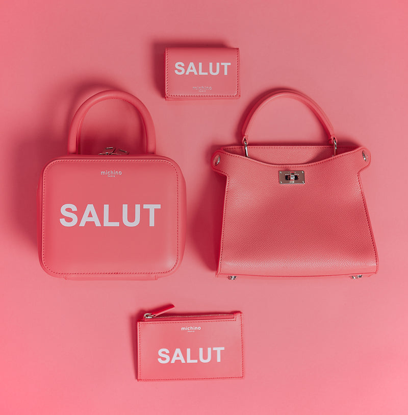 pink leather goods