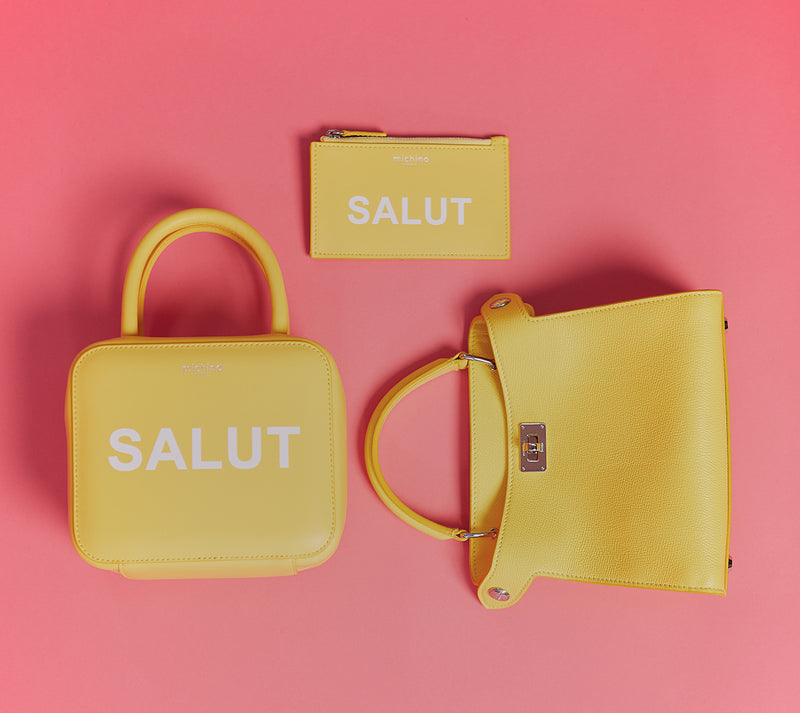 yellow leather goods