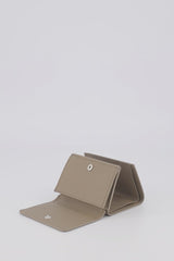 LEATHER MINI WALLET GRAINED TAUPE