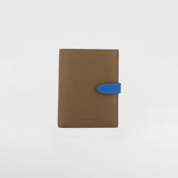 LEATHER MEDIUM WALLET ETAUPE / TRANSAT BLUE