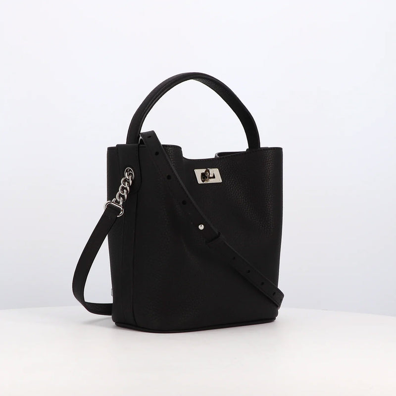 SAC SEAU EN CUIR ODÉON MINI NOIR