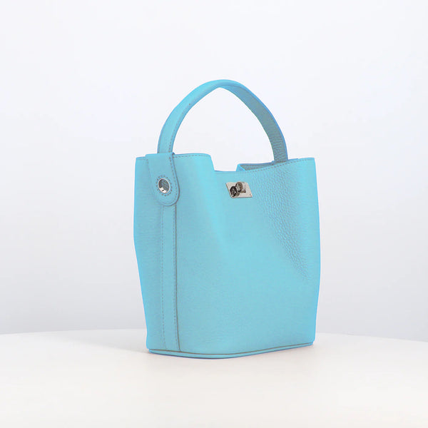 LEATHER HANDBAG ODEON MINI SKY BLUE