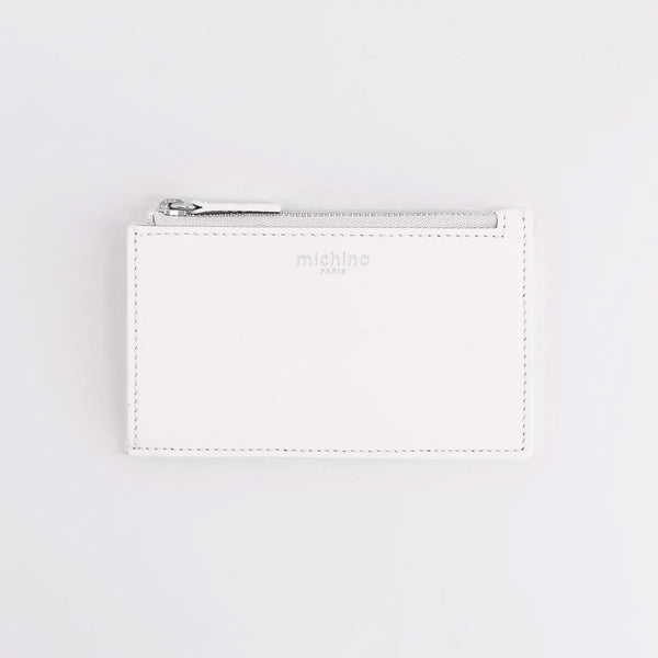 zip card holder white