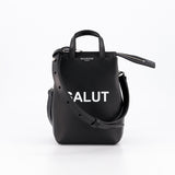 LEATHER SHOULDER BAG NOTRE-DAME NANO SALUT BLACK