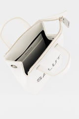 LEATHER SHOULDER BAG NOTRE-DAME NANO SALUT WHITE