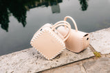 LEATHER HANDBAG PIGALLE MINI POUDRE PANA