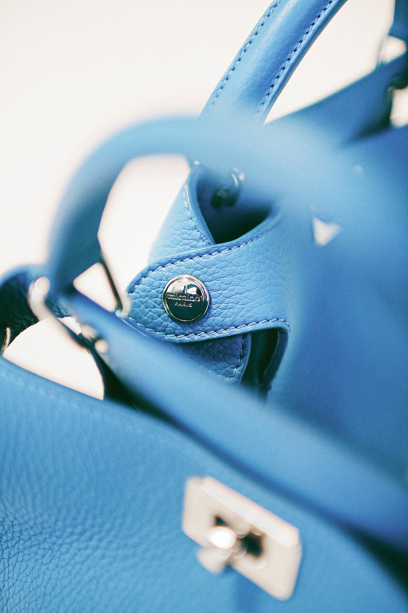 LEATHER HANDBAG LUTECE NANO TRANSAT BLUE