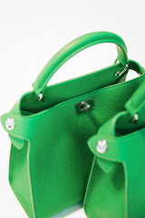 LEATHER HANDBAG LUTECE MINI GREEN BAMBOO