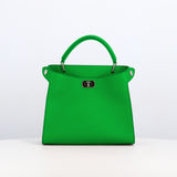 LEATHER HANDBAG LUTECE MINI GREEN BAMBOO