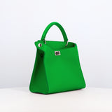 LEATHER HANDBAG LUTECE MINI GREEN BAMBOO