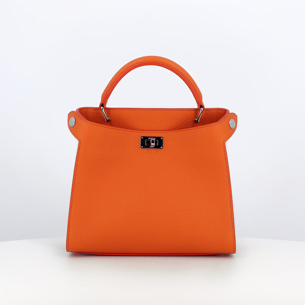 LEATHER HANDBAG LUTECE MINI ORANGE