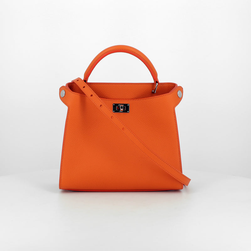 LEATHER HANDBAG LUTECE MINI ORANGE