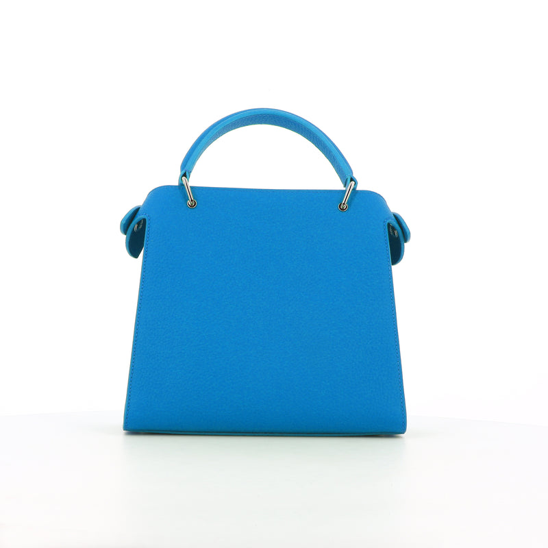 LEATHER HANDBAG LUTECE MINI TRANSAT BLUE