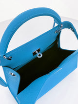 LEATHER HANDBAG LUTECE NANO TRANSAT BLUE