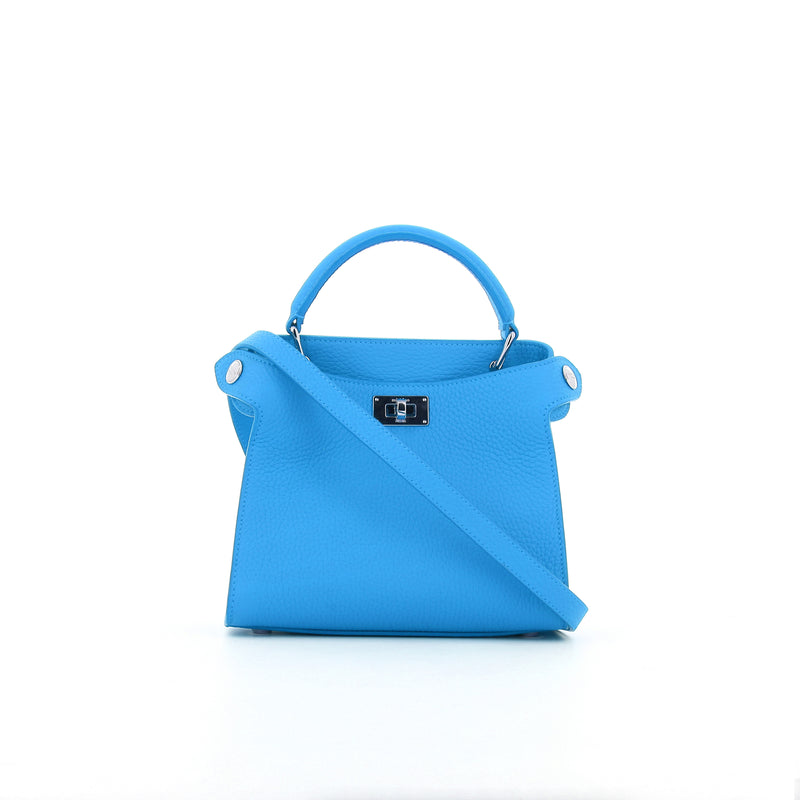 LEATHER HANDBAG LUTECE NANO TRANSAT BLUE