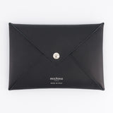 black leather envelope pouch