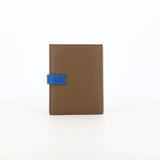 LEATHER MEDIUM WALLET ETAUPE / TRANSAT BLUE