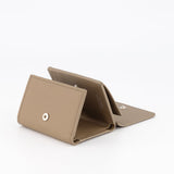 LEATHER MINI WALLET GRAINED TAUPE