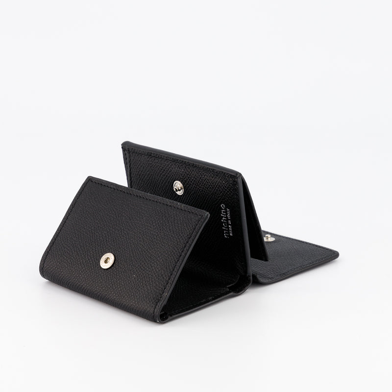 LEATHER MINI WALLET GRAINED BLACK
