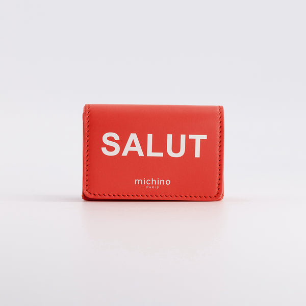 MINI PORTEFEUILLE SALUT EN CUIR ROUGE