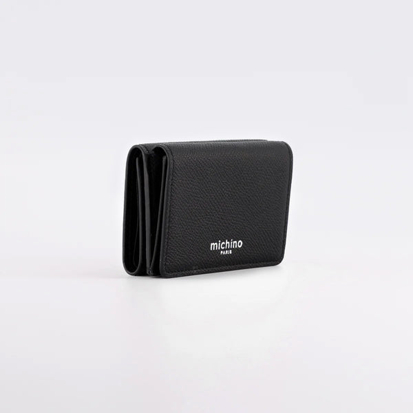 LEATHER MINI WALLET GRAINED BLACK