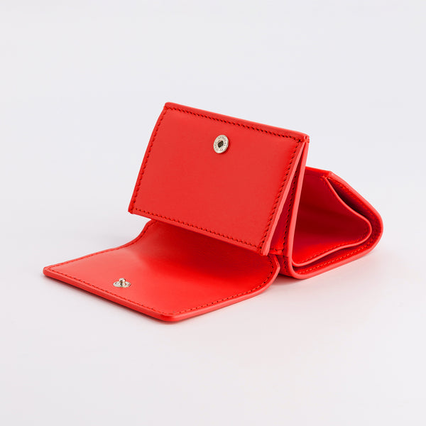 LEATHER MINI WALLET RED SALUT