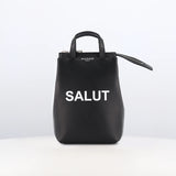 LEATHER SHOULDER BAG NOTRE-DAME NANO SALUT BLACK