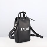 LEATHER SHOULDER BAG NOTRE-DAME NANO SALUT BLACK