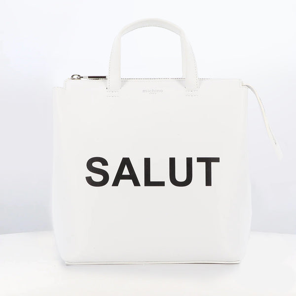 LEATHER SHOULDER BAG NOTRE-DAME SALUT SMALL WHITE