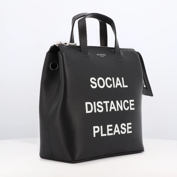 LEATHER SHOULDER BAG NOTRE-DAME SMALL SOCIAL DISTANCE PLEASE