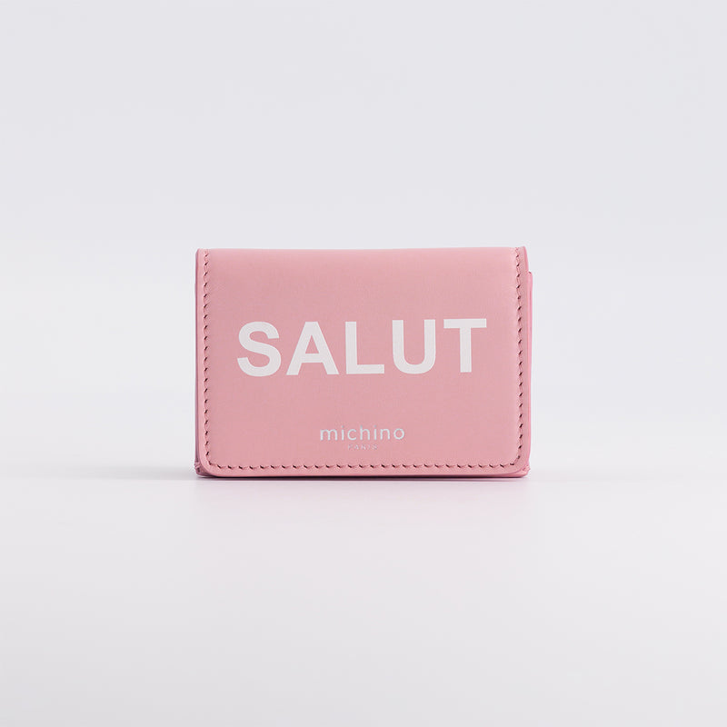 LEATHER MINI WALLET POWDER PINK SALUT