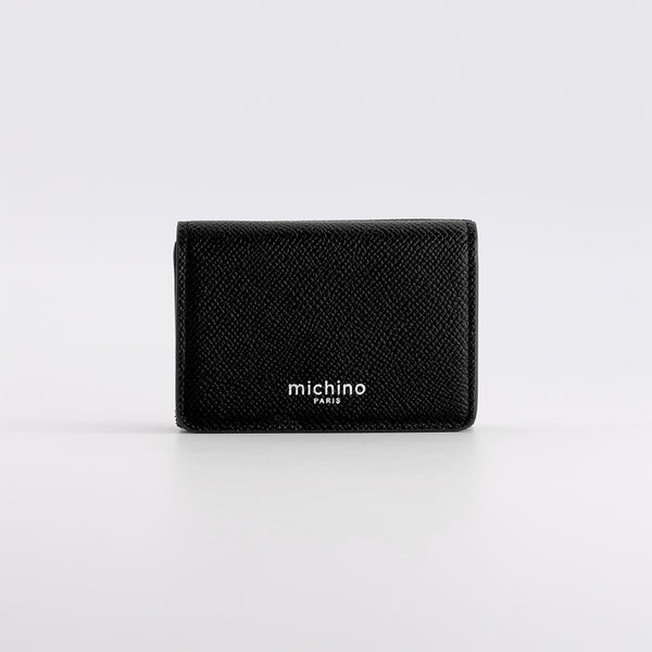 LEATHER MINI WALLET GRAINED BLACK