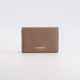 LEATHER MINI WALLET GRAINED TAUPE