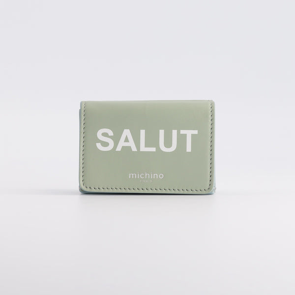 LEATHER MINI WALLET SALUT PALE GREEN