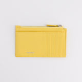 yellow leather card holder