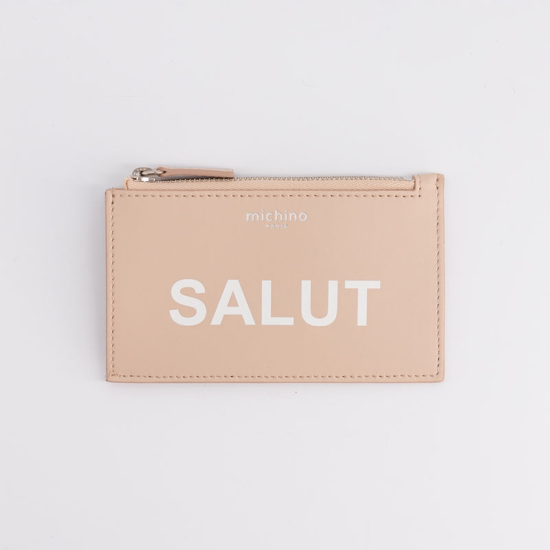 beige card holder salut