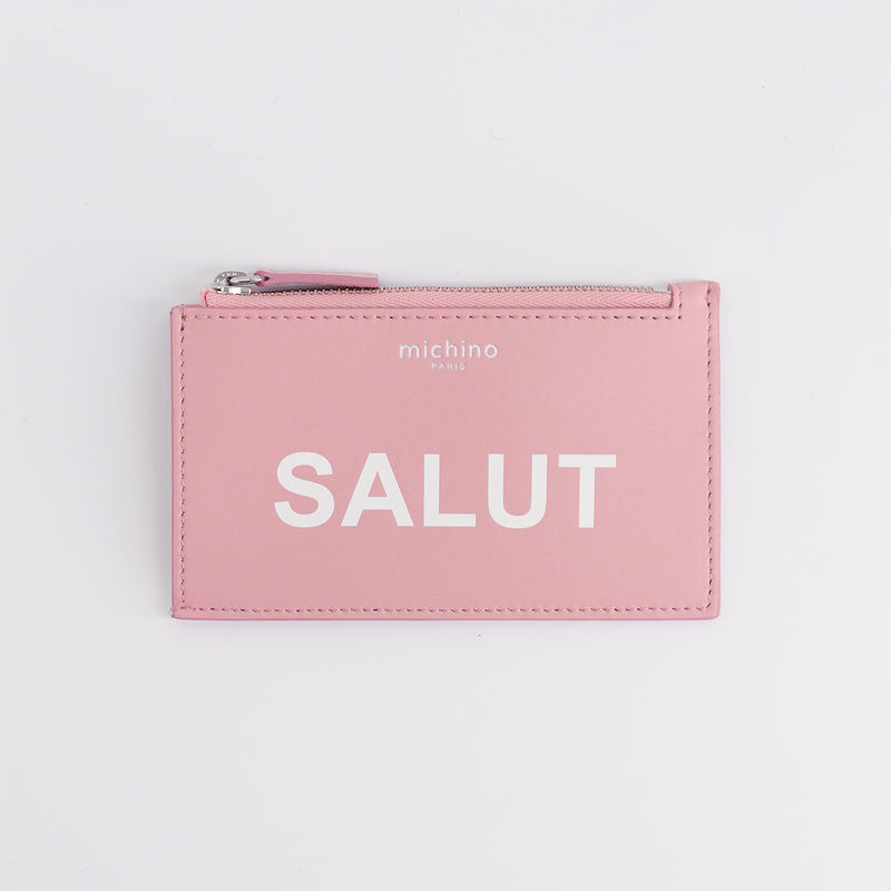 light pink card holder salut
